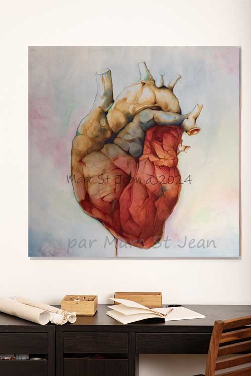 Peinture à l'huile Coeur en contexte