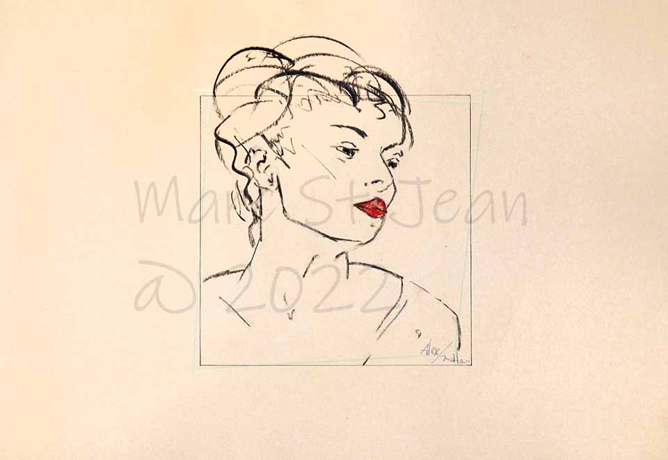 Esquisse de femme crayon graphite