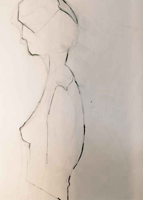 Portrait sur papier journal